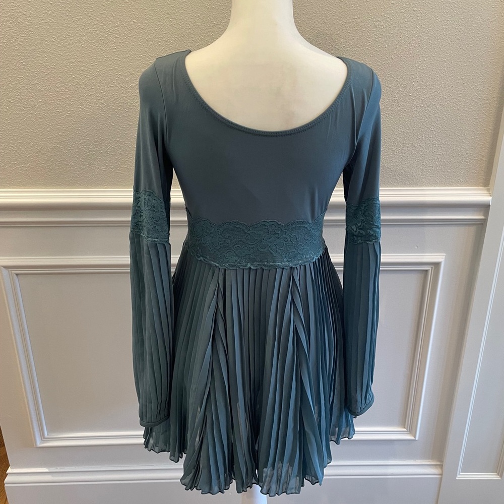 Weissman Long Sleeve Dress with Attached Leotard Under
